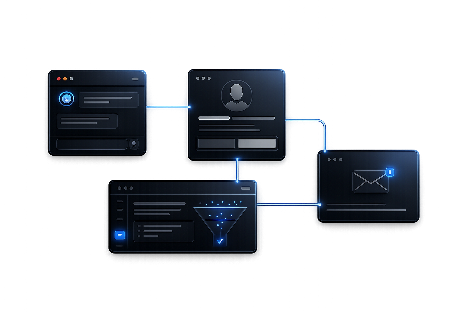 Connected lead capture and customer communication interfaces
